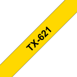 Brother TX-621 DirectLabel black on yellow 9mm x 15m for Brother P-Touch TX 6-24mm