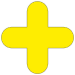 Beaverswood Warehouse Floor Signal Markers (Plus) + Symbol PVC With Adhesive Backing H300mmxW300mm Yellow (Pack 10) - FS/+
