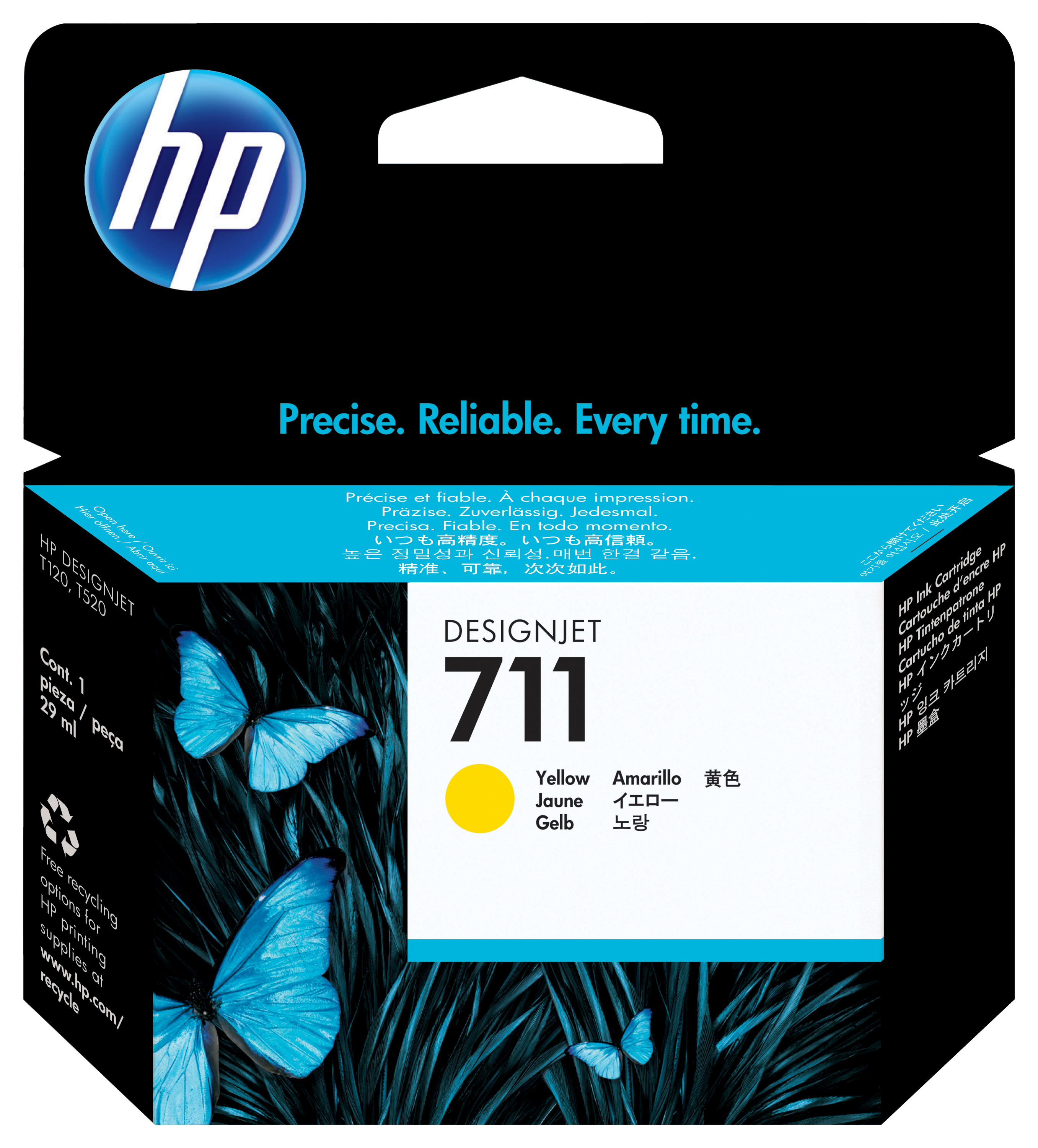 Image of HP CZ132A/711 Ink cartridge yellow 29ml for HP DesignJet T 520