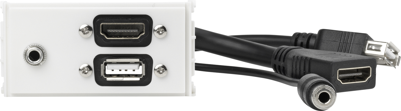 Image of Vivolink WI221294 socket-outlet HDMI + USB A + 3.5mm White