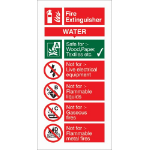 SECO by Stewart Superior SECO Fire Fighting Equipment Safety Sign Fire Extinguisher Water Self Adhesive Vinyl 100 x 200mm - FF091SAV100X200