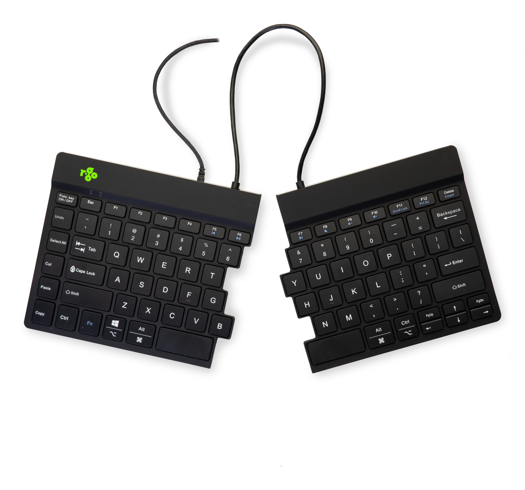 R-Go Tools Ergonomic keyboard R-Go Split Break v2 with break software, ergonomic split keyboard, QWERTY (US), Wired, black