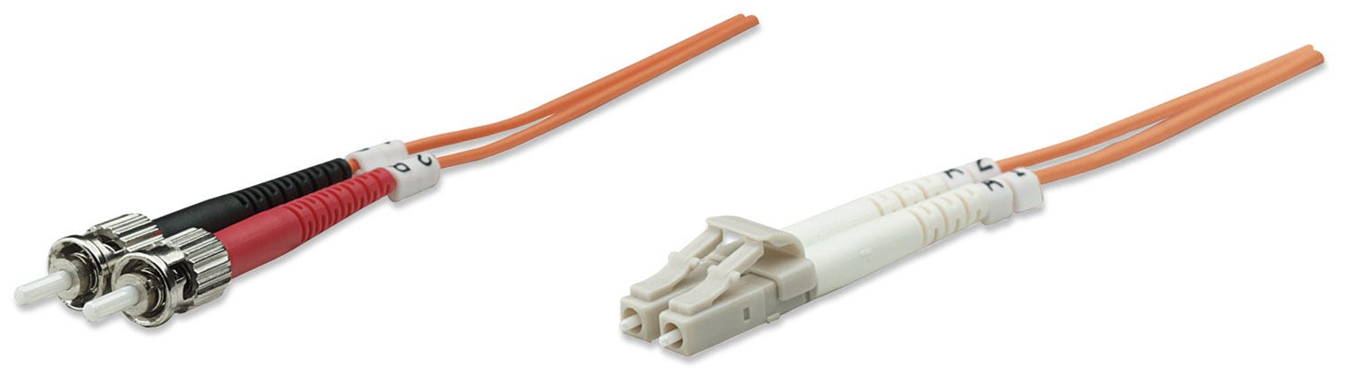 Photos - Cable (video, audio, USB) INTELLINET Fiber Optic Patch Cable, OM2, LC/ST, 2m, Orange, Duplex, Mu 470 