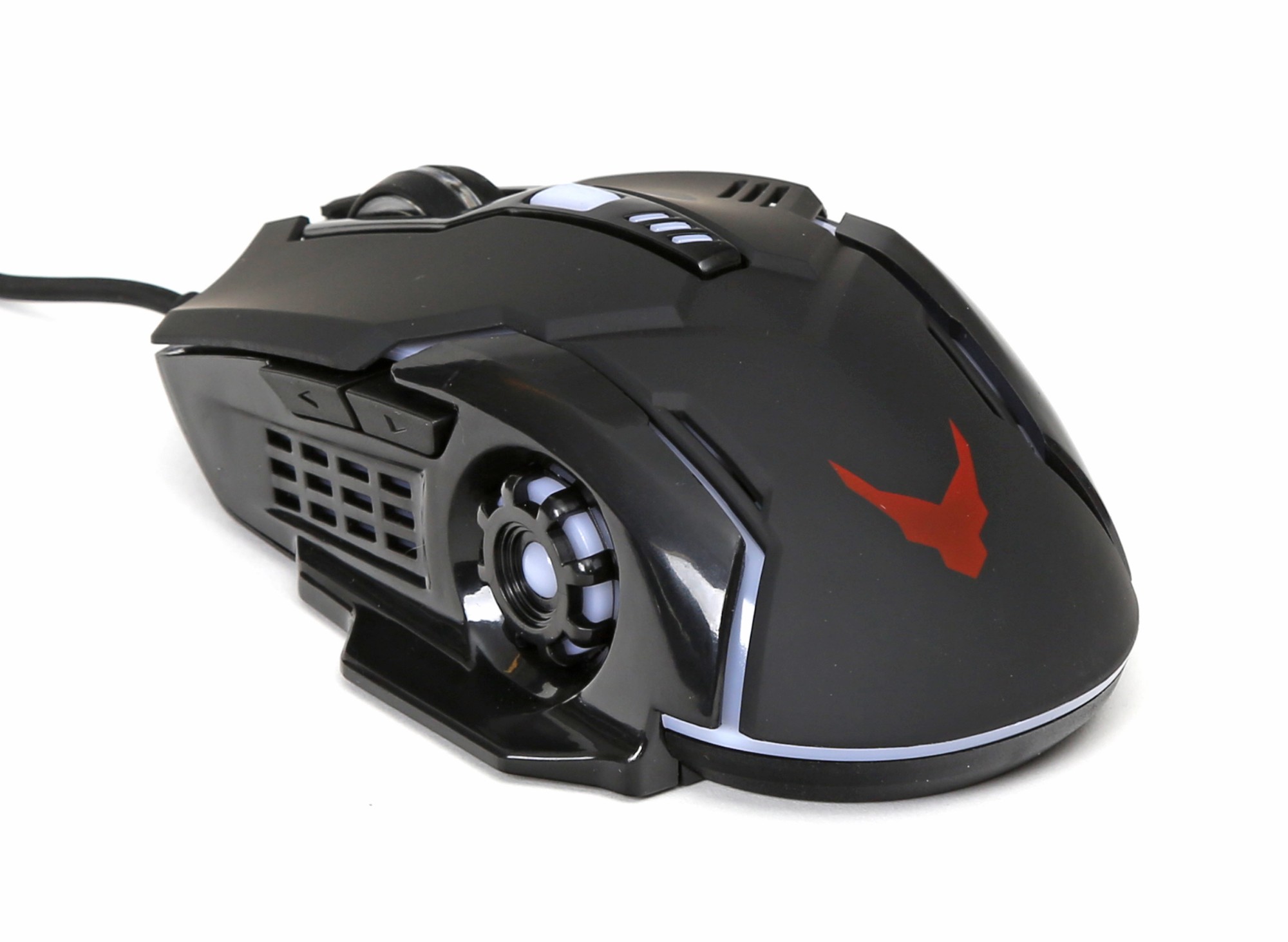 Varr Gaming USB Wired Mouse, Black (with 4 LED backlights), Adjustable DPI (800, 1200, 1600 or 2400dpi), Six Button with Scroll Wheel, Popular USB-A connection, Optical, Blister