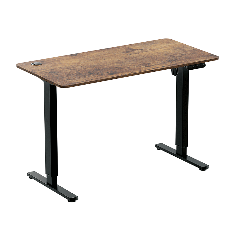 LogiLink Sit-stand desk, 120x60cm, single motor, brown table top