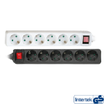 InLine Socket strip, 6-way earth contact CEE 7/3, white, 5m