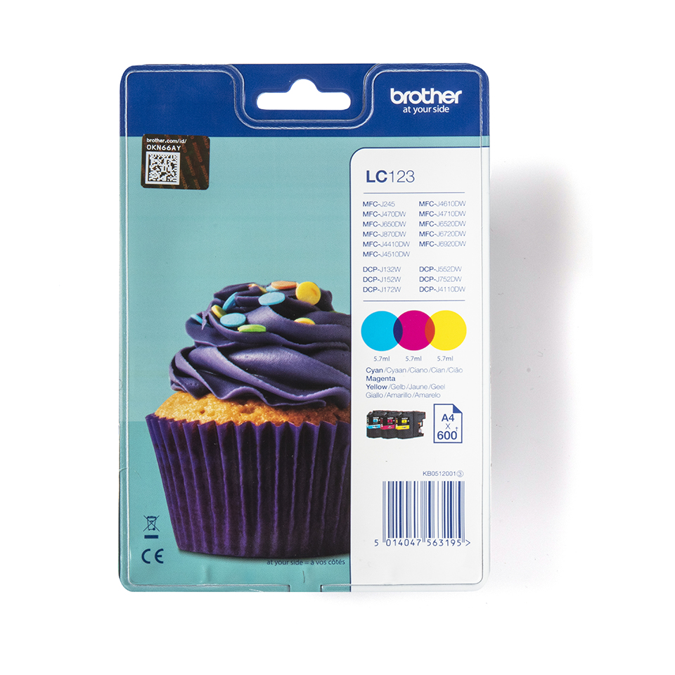 Image of Brother LC-123RBWBPDR Ink cartridge multi pack C,M,Y Blister,...