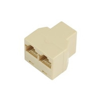 Image of Microconnect RJ45-2xRJ45 F-F network splitter Beige