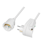 LogiLink Power cord extension, indoor, +1 pass-through, 3,00m, white