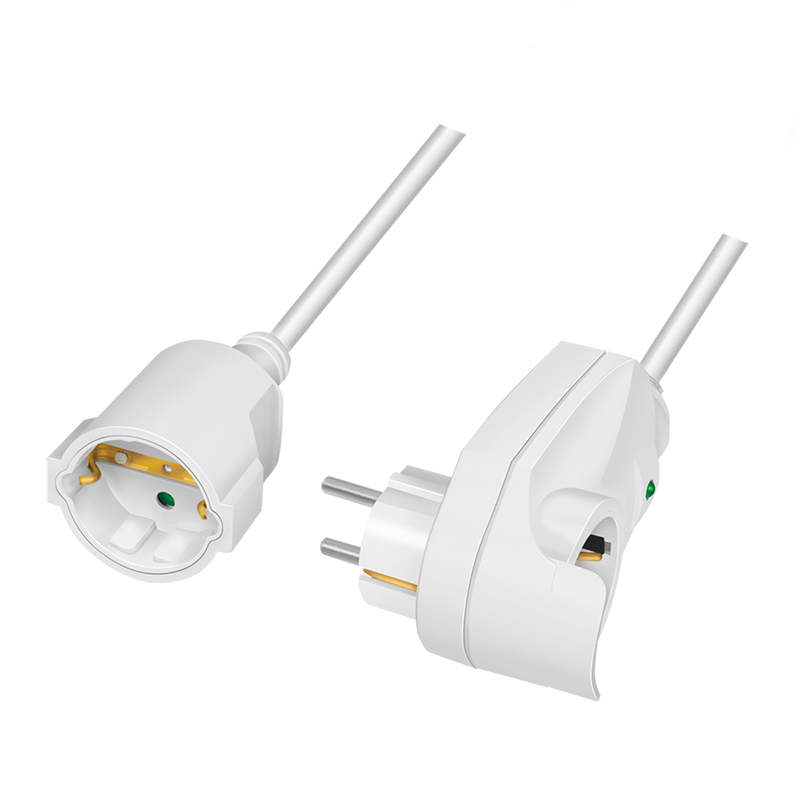 Image of LogiLink Power cord extension, indoor, +1 pass-through, 3,00m, white