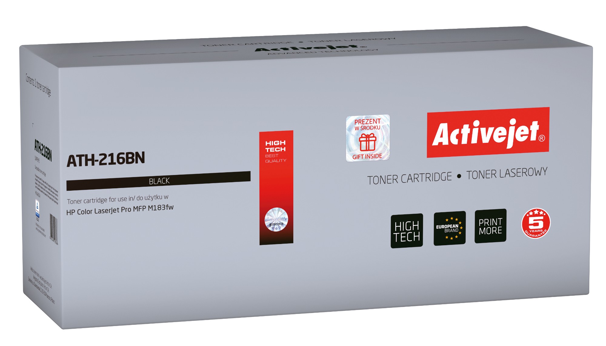 Activejet ATH-216BN Toner Cartridge for HP printer, Replacement HP 216A W2410A; Supreme; 1050 pages; Black, with chip