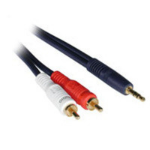 C2G 50ft Velocity™ 3.5mm Stereo M / Dual RCA M Y-Cable audio cable 600.4" (15.2 m) 2 x RCA Blue