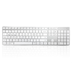 Accuratus KYBAC301-BTMAC keyboard RF Wireless + Bluetooth QWERTY UK English Silver, White