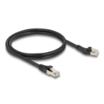 DeLOCK RJ45 Network Cable Cat.8.1 S/FTP plug 45° left angled to plug straight up to 40 Gbps 1 m black