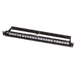 LogiLink Keystone Panel 1U, 24 ports, shielded, economy type, black