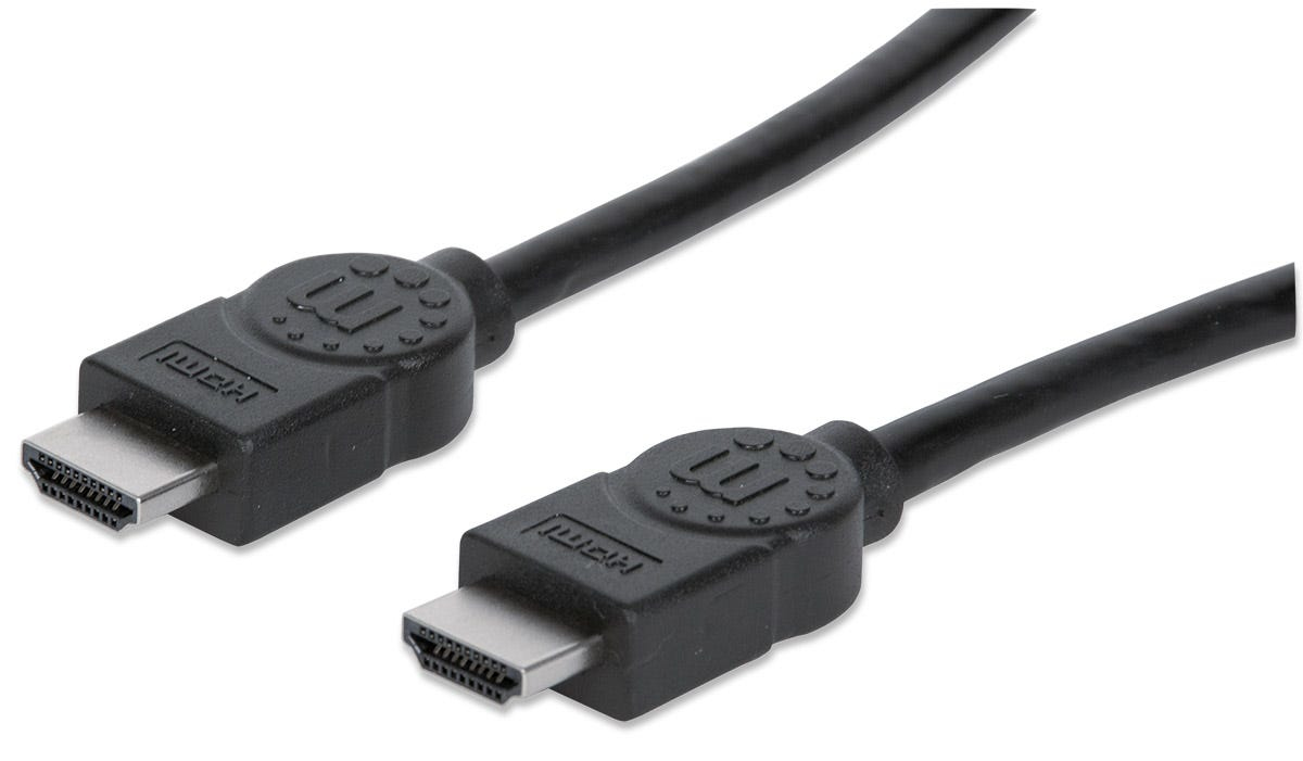 Manhattan HDMI 4K@30Hz Cable with Ethernet, 1m, Suitable for ALL 1080p/HD and Majority of 4K Uses (Check Your System 4K Specification to Be Sure), Black, High Speed, Lifetime Warranty, Equivalent to HDMM1MHS