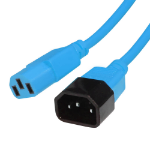 Videk IEC M (C14) to IEC F (C13) Mains Power Cable Blue 5Mtr