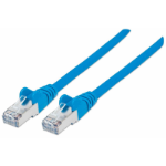 Intellinet Network Patch Cable, Cat7 Cable/Cat6A Plugs, 10m, Blue, Copper, S/FTP, LSOH / LSZH, PVC, RJ45, Gold Plated Contacts, Snagless, Booted, Lifetime Warranty, Polybag