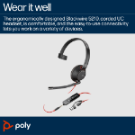 POLY Blackwire 5210 Monaural USB-C Headset +3.5mm Plug +USB-C/A Adapter