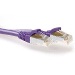 ACT Paarse 25 meter SFTP CAT6A patchkabel snagless met RJ45 connectoren