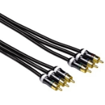 Hama ProClass YUV Cable, 3 RCA - 3 RCA, metal, 3.0 m component (YPbPr) video cable 3 m 3 x RCA Black