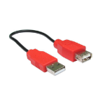 Cables Direct USB Cable power extension 0.225 m Black, Red