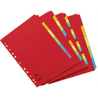 Concord Divider 5-Part A4 160gsm Bright Assorted 50699