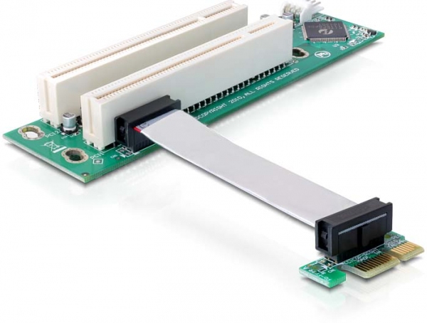 41341 DELOCK PCI-E/2x PCI - PCIe - PCI - Green - White - 0.07 m