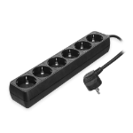 ACT Stekkerdoos, 6 sockets, 3 m, zwart
