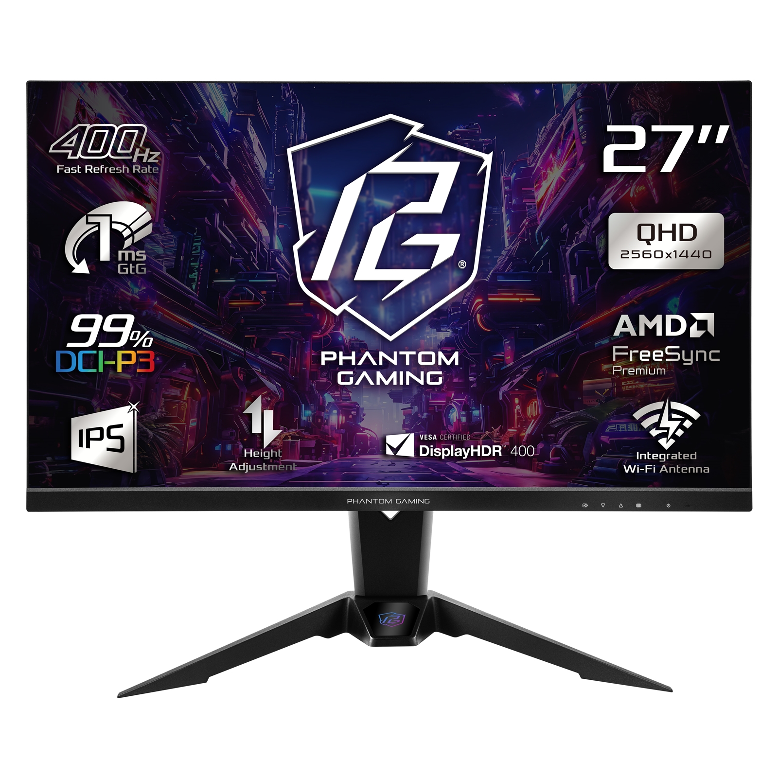 Asrock Blue/Light Phantom Gaming Pg27qfw2a 27 Inch Qhd (2560 X 1440) Ips Gaming M