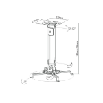 Ovaltech OVPR-580MM montaje para proyector Techo Negro