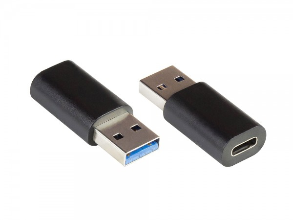 Alcasa USB-AD300 cable gender changer USB 3.0 / USB 3.1 (Gen. 1) A USB C Black