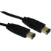 Cables Direct 1m, firewire 6 Pin 6-p Black