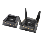 ASUS RT-AX92U 2 Pack wireless router Gigabit Ethernet Tri-band (2.4 GHz / 5 GHz / 5 GHz) Black, Gold