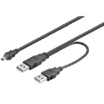 Microconnect 2 x USB A/Mini USB B, 0.6 m USB cable USB 2.0 Mini-USB B Black  Chert Nigeria