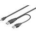 Microconnect 2 x USB A/Mini USB B, 0.6 m USB cable USB 2.0 Mini-USB B Black