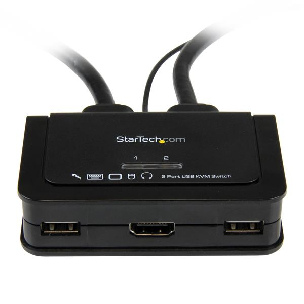 StarTech.com 2 Port USB HDMI Cable KVM Switch with Audio and Remote Switch &acirc;&euro;&ldquo; USB Powered