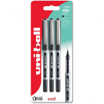 Uni-Ball uni-ball Eye Micro UB-150 Liquid Ink Rollerball Pen 0.5mm Tip 0.3mm Line Plastic Free Packaging Black (Pack 3) - 238212075