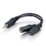 C2G Value Series 3.5mm Stereo Plug to 3.5mm Stereo Jack x2 Y-Cable audio cable 0.15 m Black