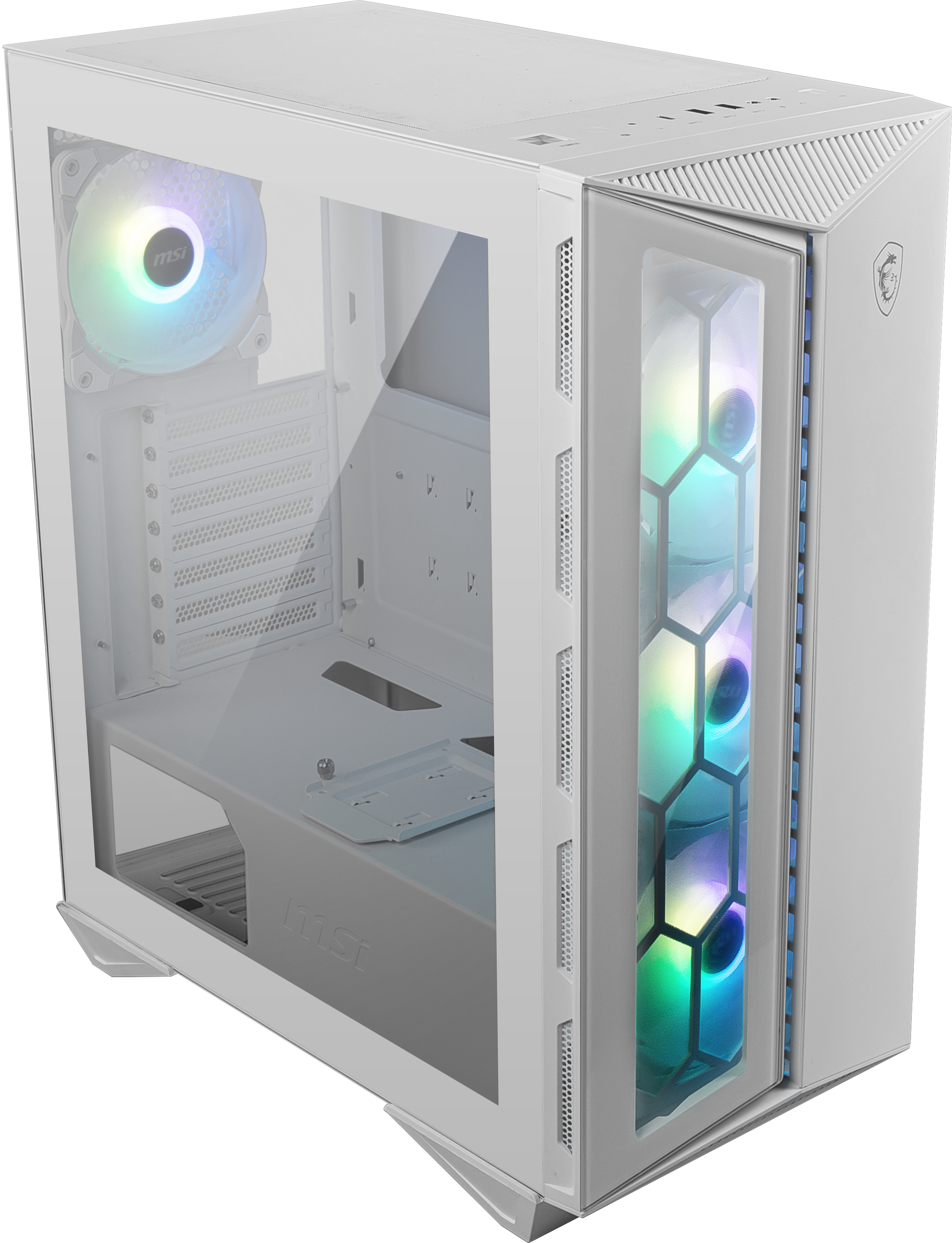 Image of MSI MPG GUNGNIR 110R WHITE Mid Tower Gaming Computer Case 'White,...