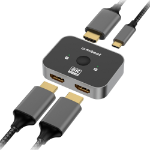 mBeat 8K Bi-directional HDMI 2.1 Switch 2 In 1 Out/1 In 2 Out  8K@60Hz resolution, plug-and-play convenience  USB-C power input