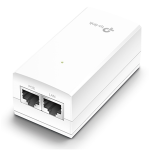 TP-LINK POE2412G Omada 24V Passive PoE Injector Adapter, 1× Gigabit PoE Port, 1× Gigabit Non-PoE Port, Data and Power Carried over The Same Cable, 24V