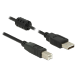 DeLOCK 0.5m, USB 2.0-A/USB 2.0-B USB cable USB A USB B Black