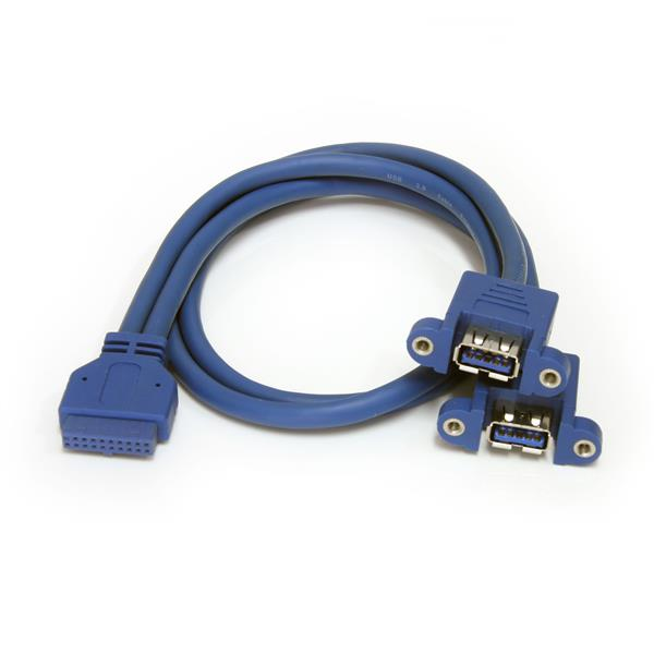 Image of StarTech.com 2 Port Panel Mount USB 3.0 Cable - USB A to...