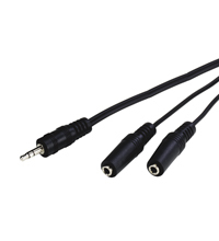 50464 GOOBAY 1x Male to 2x Female Stereo, 3.5mm audio cable - Black