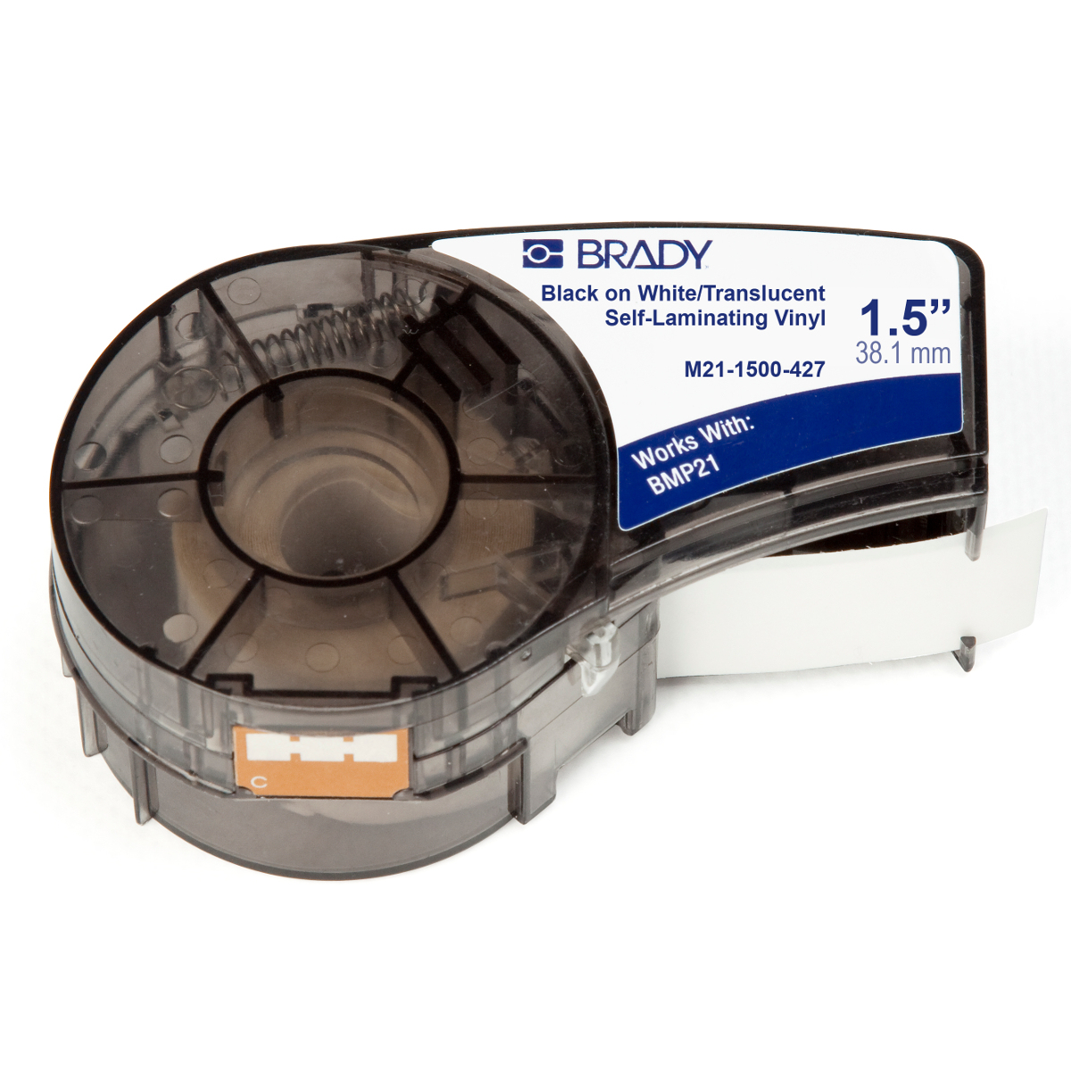 Image of Brady M21-1500-427 printer label Translucent, White Self-adhesive...