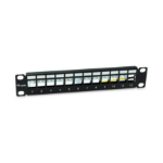 LevelOne Equip 769331 12-Port Keystone Shielded Patch Panel; Black; 10