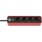 Brennenstuhl 1153240070 power extension 1.5 m 4 AC outlet(s) Indoor Black, Red