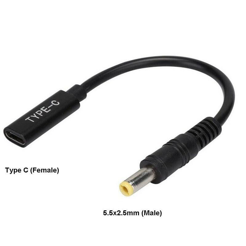 Image of CoreParts MBXUSBC-CO0005 cable gender changer USB C 5.5 x 2.5 mm Black