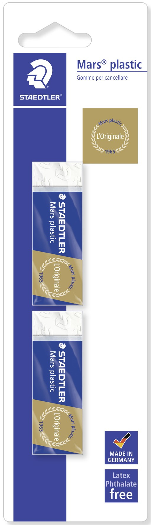 Photos - Eraser / Correction Supply STAEDTLER Mars 526 50 eraser Plastic Blue, White 2 pc(s) 52650BK2DA 